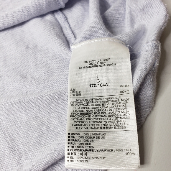 Gap Design & Crafted Linen Seam Detail Coastal Grandma Beachy Matter Flowy Top - Picture 8 of 13